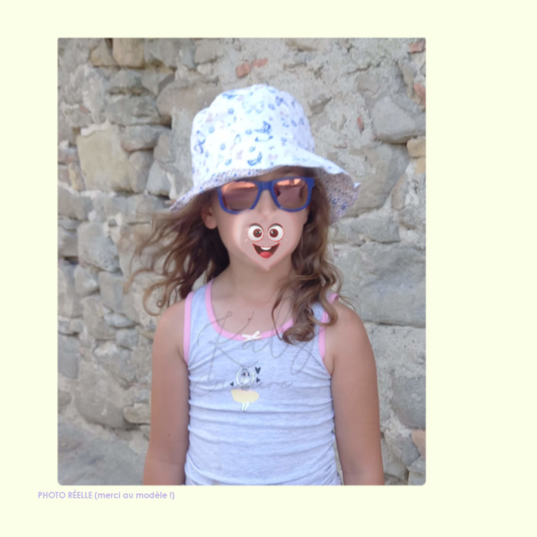 chapeau papillons et fleurs (photo réelle, chapeau porté)